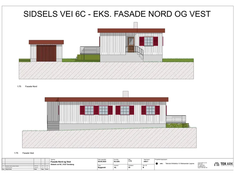 Fasade fra byggesøknad