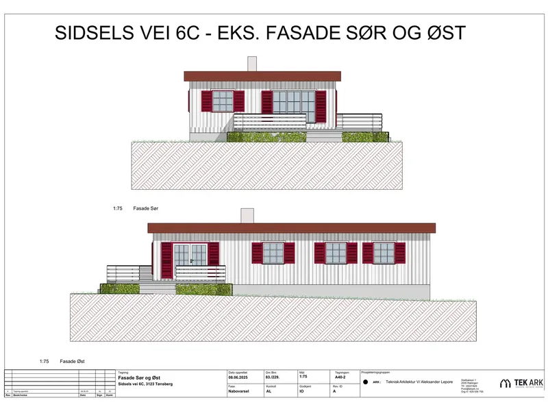 Fasade fra byggesøknad