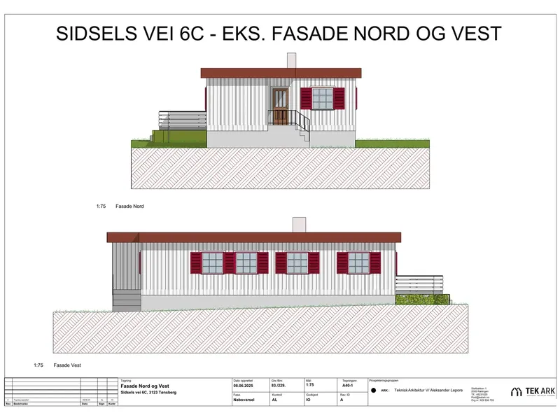 Fasade fra byggesøknad