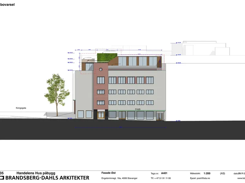 Fasade fra byggesøknad