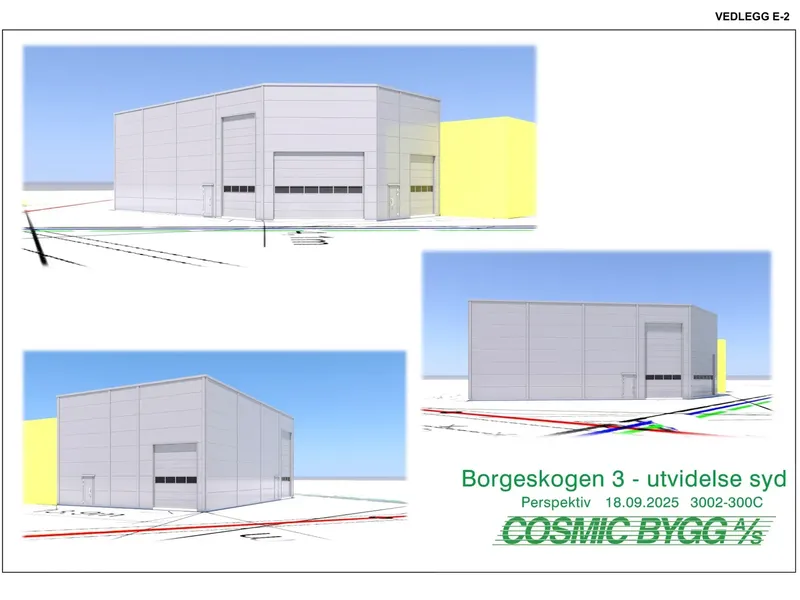 Perspektiv fra byggesøknad