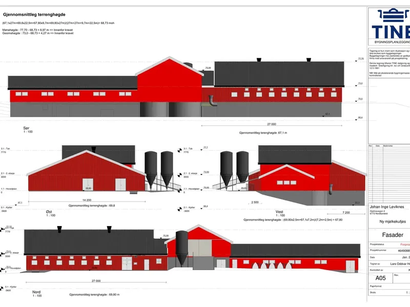 Fasade fra byggesøknad