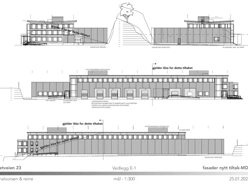 Fasade fra byggesøknad