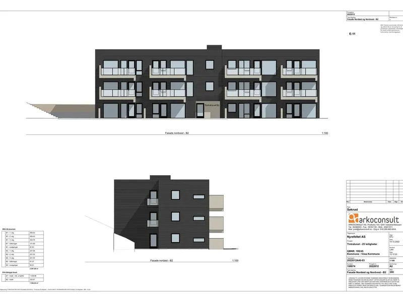 Fasade fra byggesøknad
