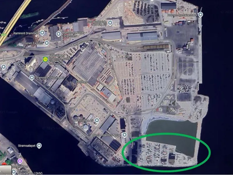 Plassering nytt bilanlegg, Drammen Havn