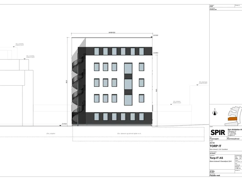 Fasade fra byggesøknad