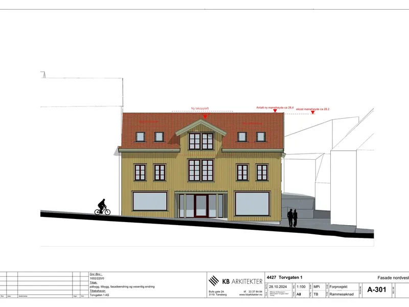 Fasade fra byggesøknad