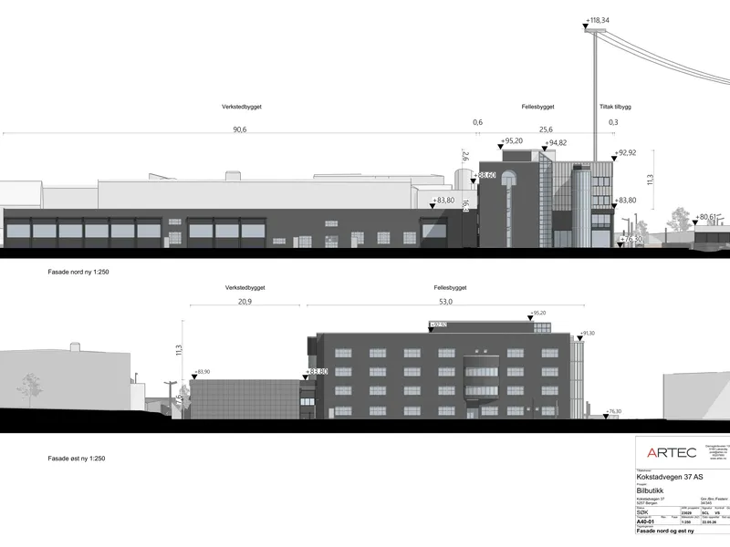 Fasade fra byggesøknad
