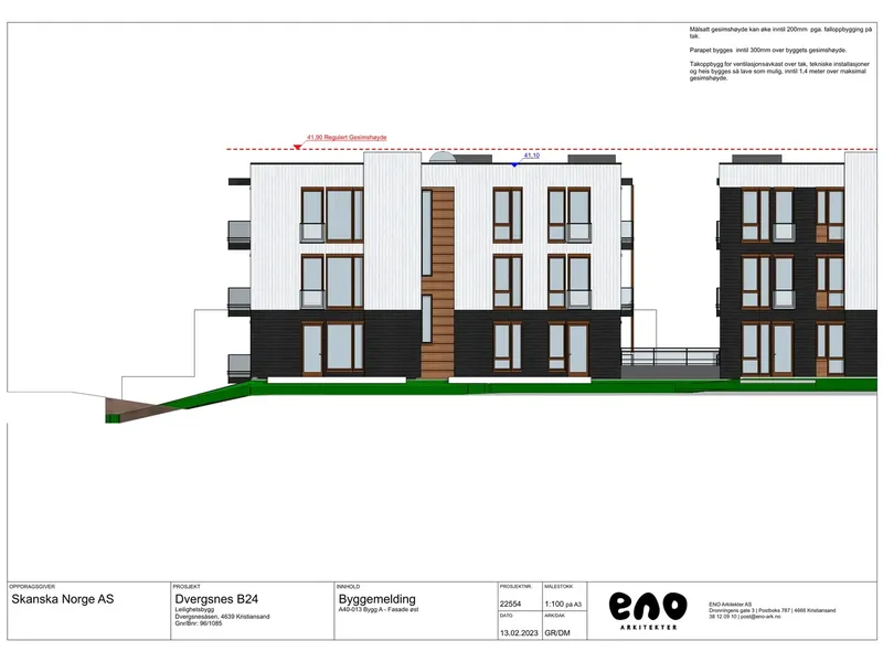 Fasade fra byggesøknad