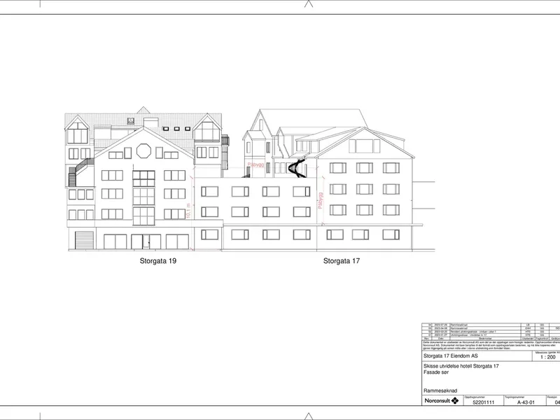 Fasade fra byggesøknad