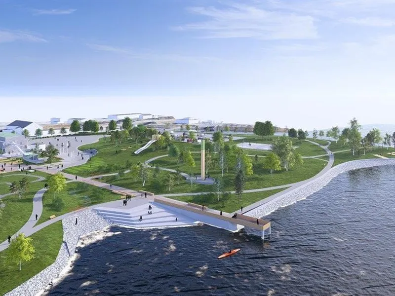 Slik kan Gjøvikstranda se ut i fremtiden - Klikk for stort bilde