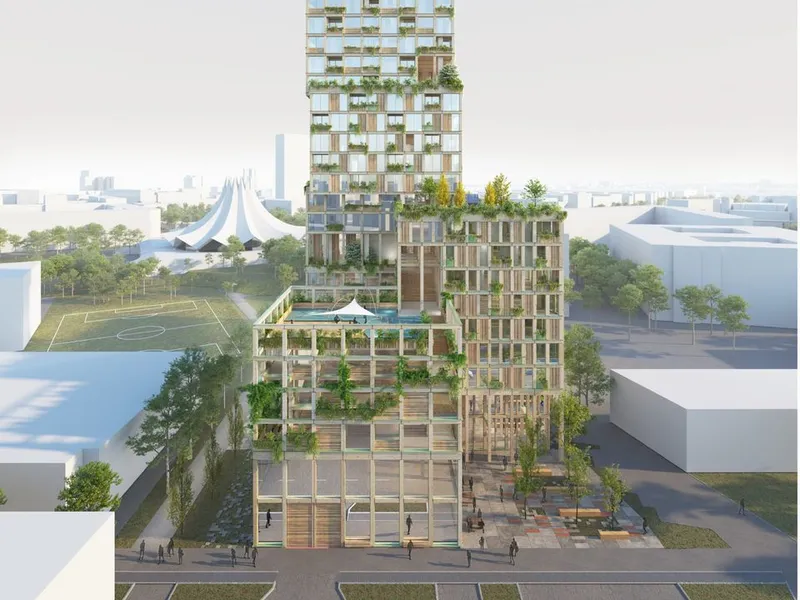 Oversiktsperspektiv fra vest Illustrasjon: Mad arkitekter
