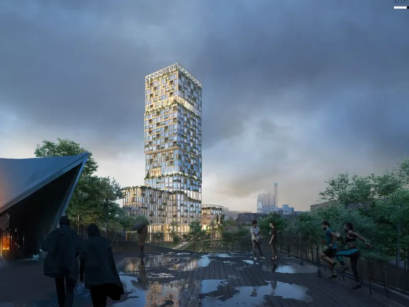 Perspektiv fra Tempodrom. Illustrasjon: Mad arkitekter