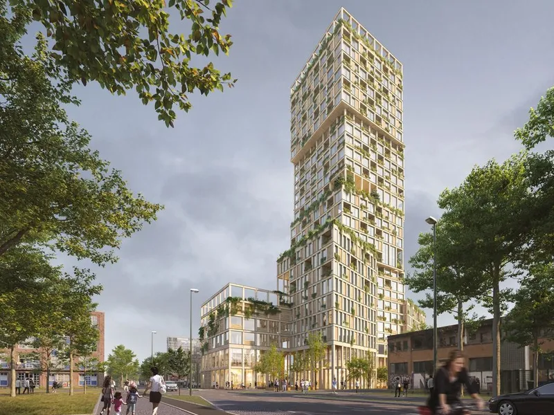 Perspektiv fra Schöneberger Strasse Illustrasjon: Mad arkitekter