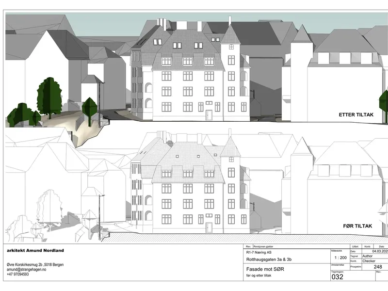 Fasade fra byggesøknad