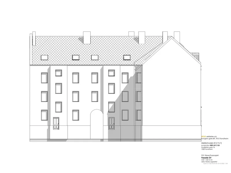 Fasade fra byggesøknad