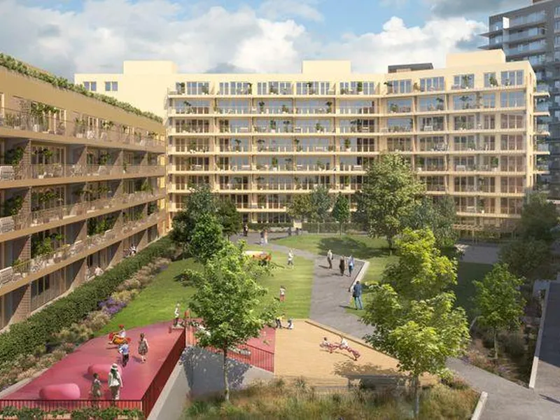 Boligprosjektet Ulven Vest i Oslo. Illustrasjon: LPO Arkitekter