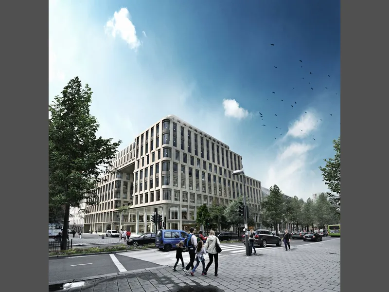 Kontorbygget i Universitetsgata 7-9 blir et fremtidsrettet kontorbygg . (Illustrasjon: Cubo arkitekter)
