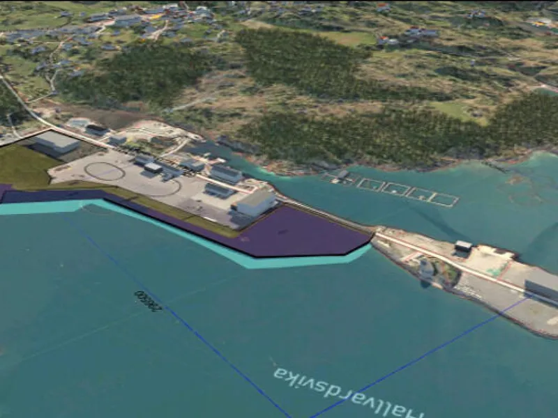 Industriområde i Mosterhamn. Illustrasjon: B&G vest.