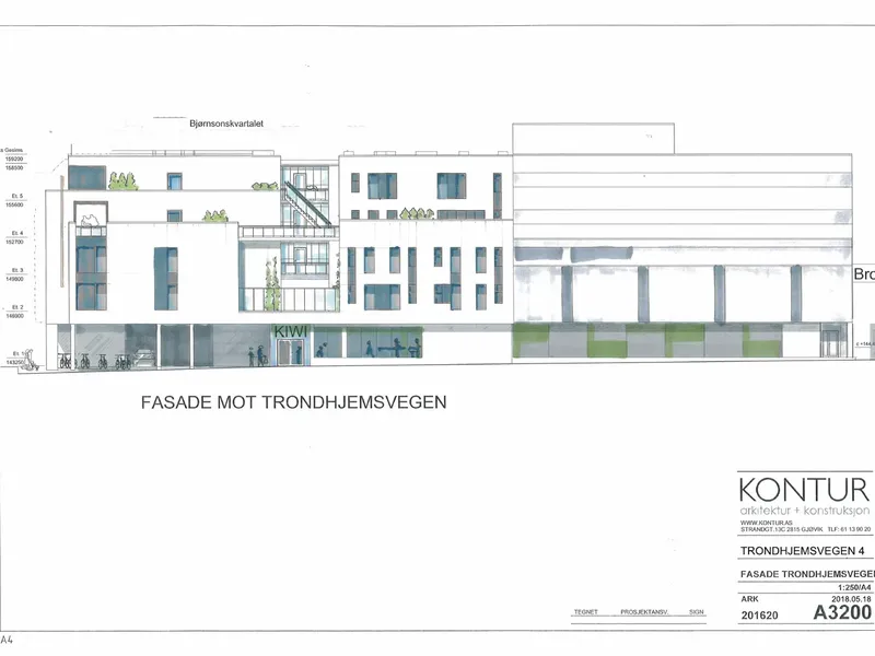 Fasade fra byggesøknad