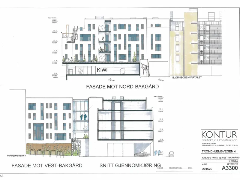 Fasade fra byggesøknad