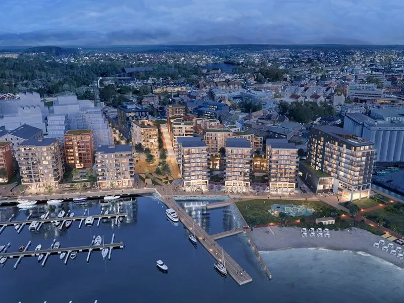 Verket Brygge. Ill. LPO arkitekter/Eve Images/Verket Moss