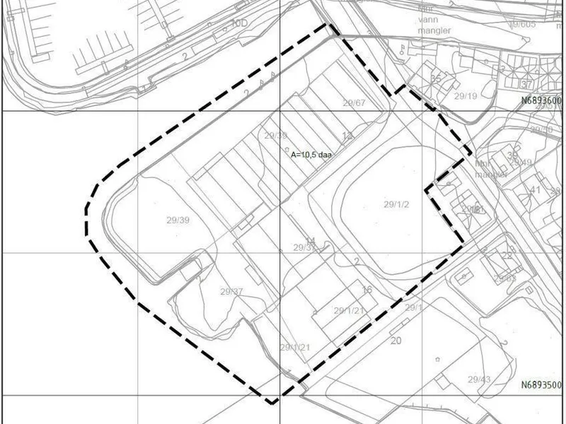 Kart – Planområde Øyralandet - Klikk for stort bilete