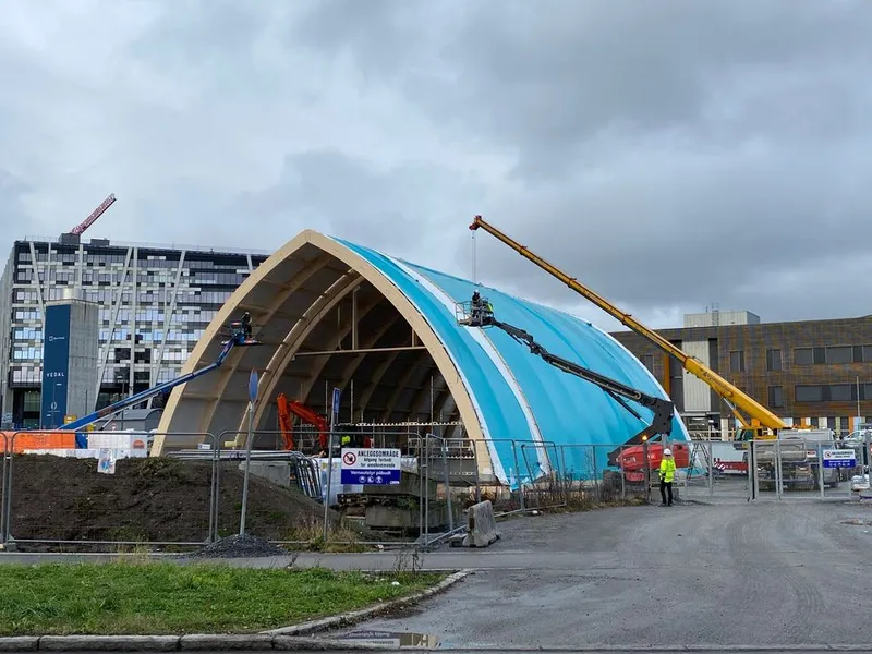 Åpner i 2021: Det midlertidige bade på Økern er planlagt ferdigstilt 1. kvartal 2021.
