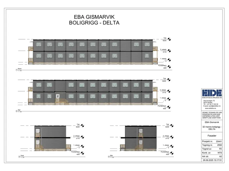 Fasade fra byggesøknad