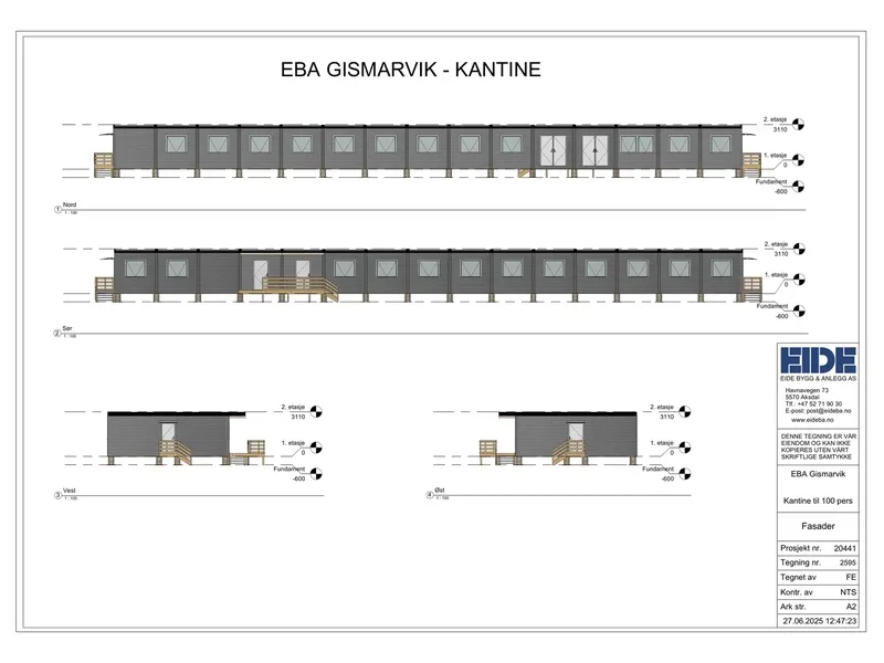 Fasade fra byggesøknad