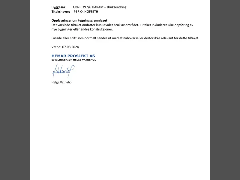 Fasade fra byggesøknad