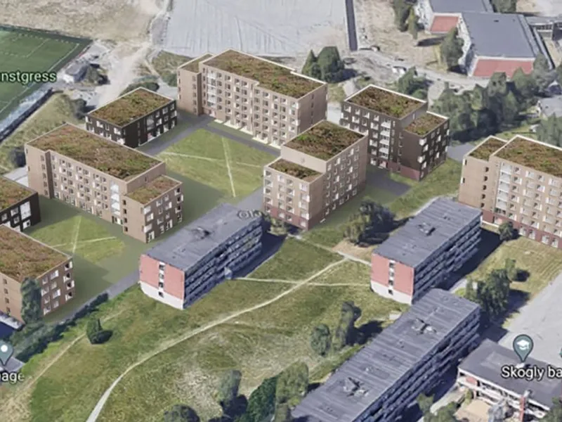 Perspektivillustrasjon av det tredje byggetrinn på Kringsjå. Ill. LMR Arkitektur AS