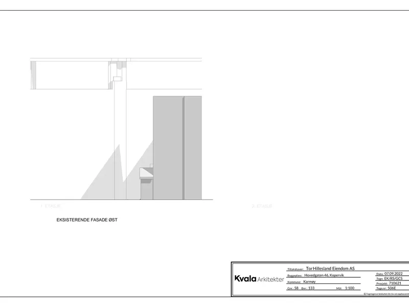 Fasade fra byggesøknad