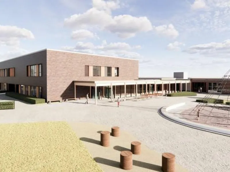 Nye Skjetten skole.. Illustrasjon: Lillestrøm Arkitekter