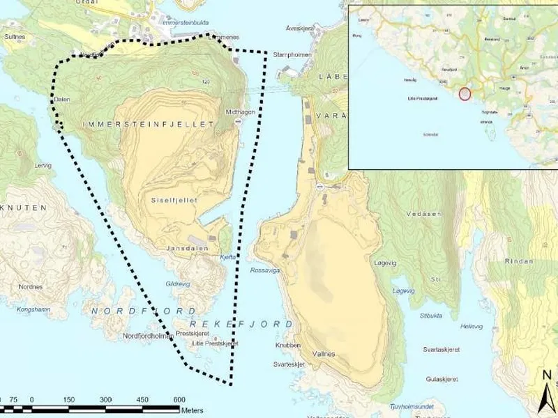 Planområdet er vist med sort stiplet linje.  - Klikk for stort bilde