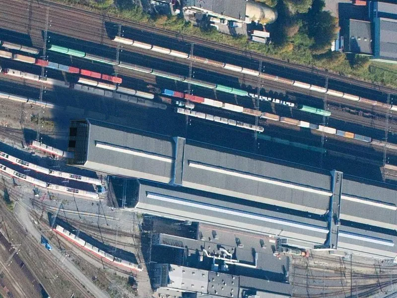 Sundland verksted i fugleperspektiv 