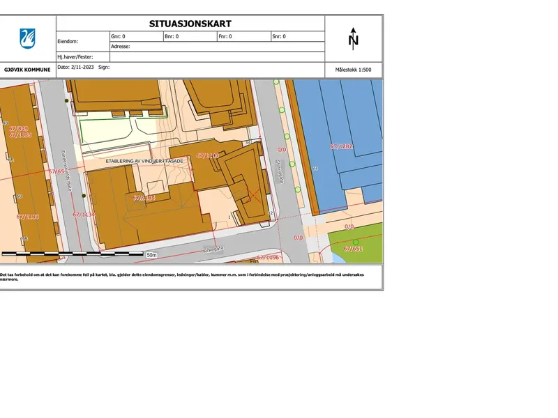 Fasade fra byggesøknad