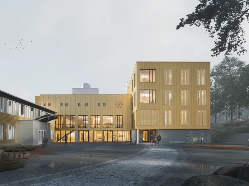 Illustrasjon av nye Greveløkka skole.