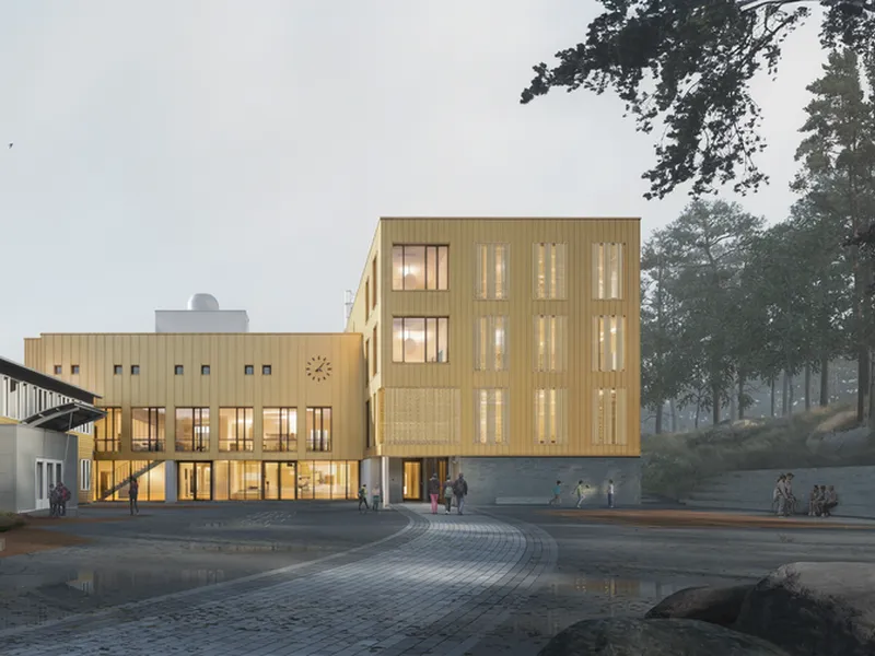 Illustrasjon av nye Greveløkka skole.