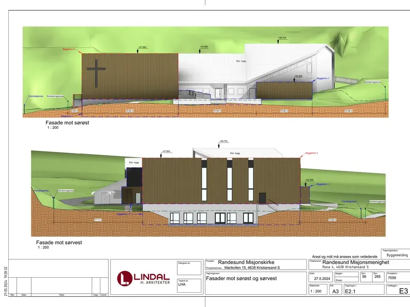 Fasade fra byggesøknad