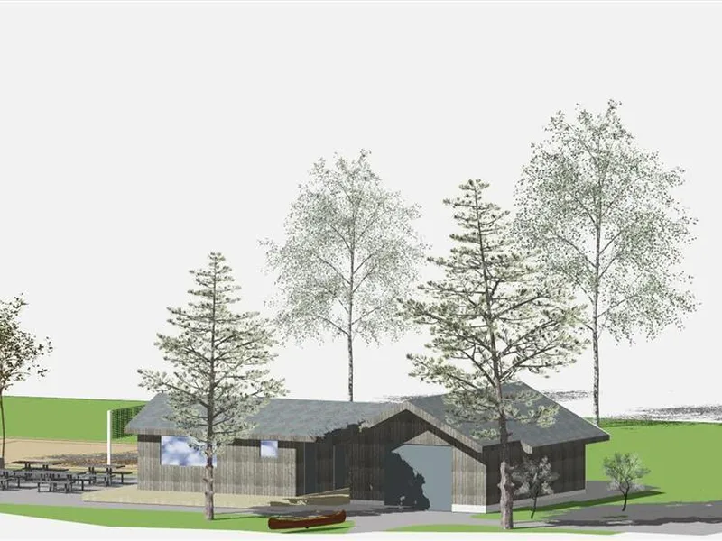 Illustrasjonsbilde kioskbygg - Klikk for stort bilete
