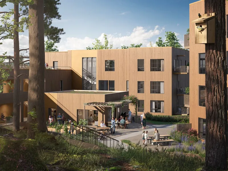 BundeBygg skal bygge Vallerveien for SPG i Bærum. Ill. Sweco Architects / Rift