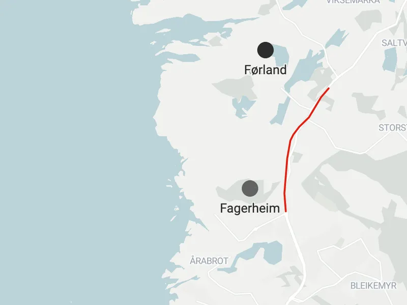 Kart som viser hvor den nye veien skal bygges - Klikk for stort bilde
