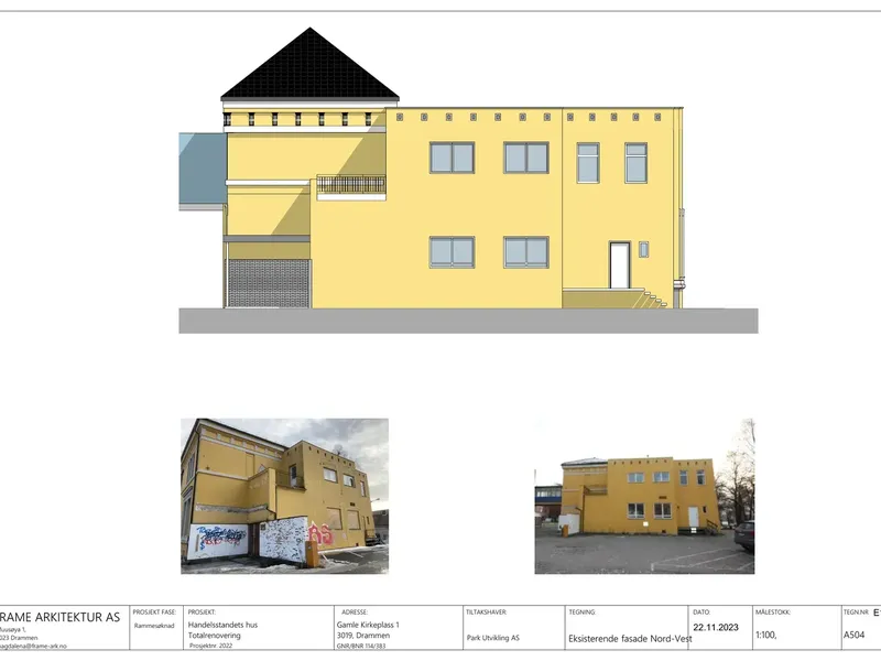 Fasade fra byggesøknad