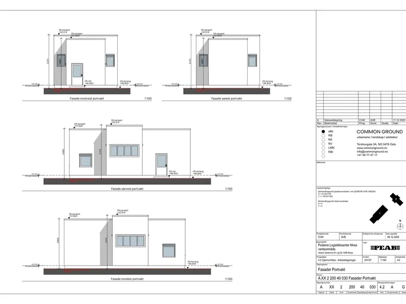 Fasade fra byggesøknad