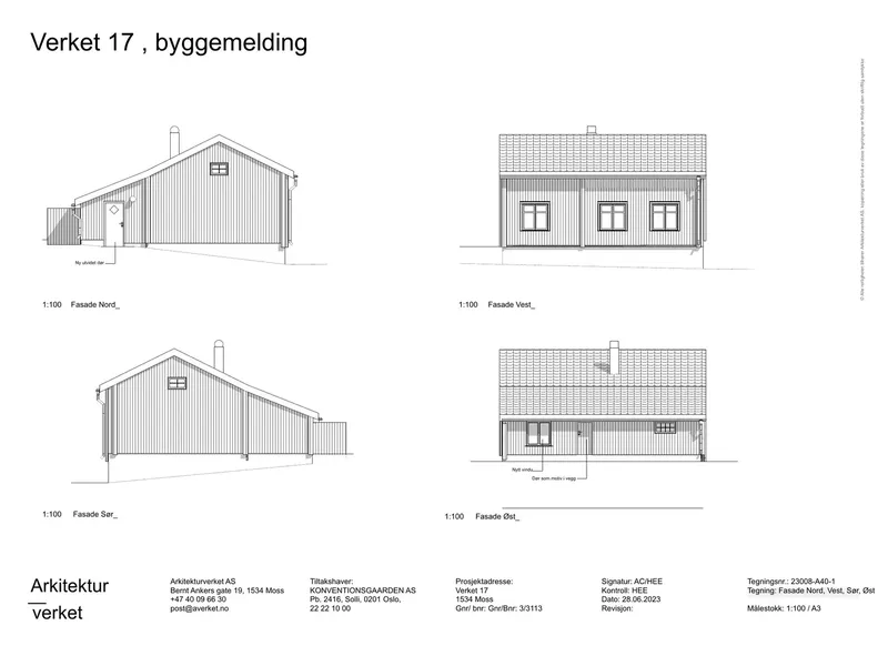 Fasade fra byggesøknad