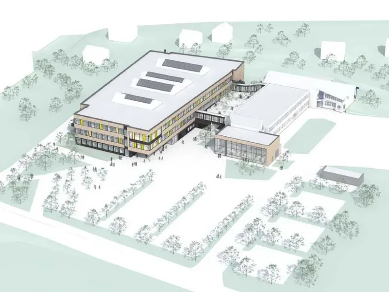 Vest-Lofoten vgs. skal være klar til skolestart høsten 2019 Illustrasjon: HUS Arkitekter AS