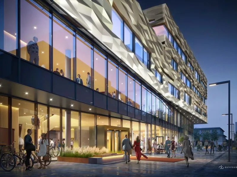 Kulturkvartalet skal bli Vestbys nye storstue. Bygget skal være et estetisk og arkitektonisk signalbygg. Ill. Oxivisuals/Vestby kommune.