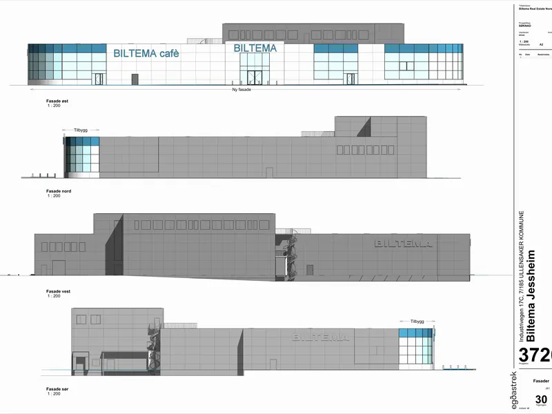 Fasade fra byggesøknad