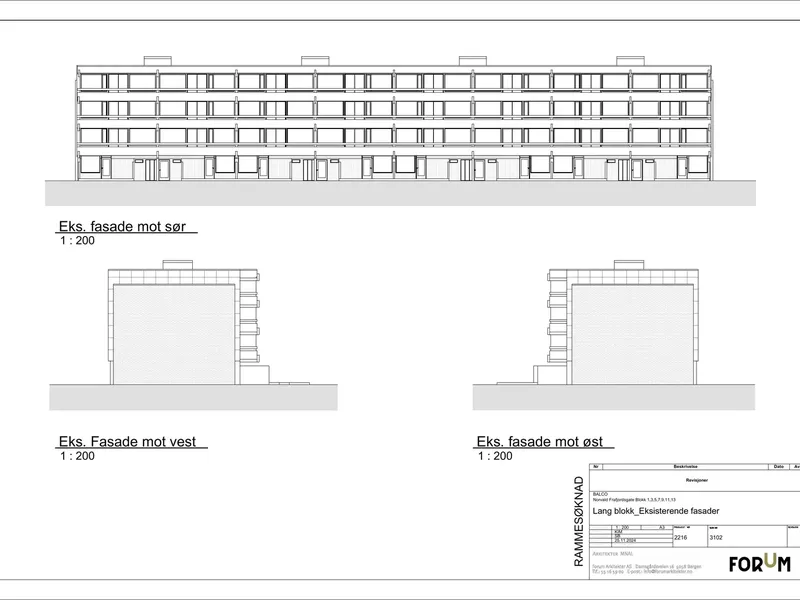 Fasade fra byggesøknad